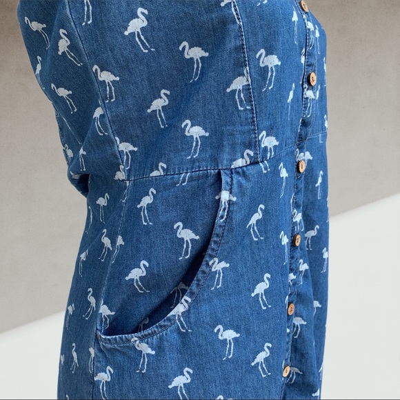 Flamingo denim dress SMALL - Picture 3 of 7